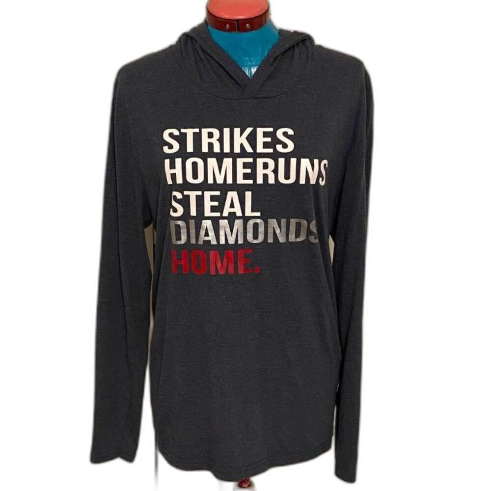 District Made Baseball Long Sleeve Hoodie Womens Top Size M